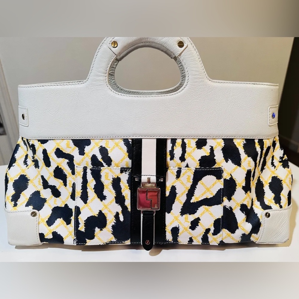 L.A.M.B Gwen Stefani Lg Leopard Print Top Handle Satchel